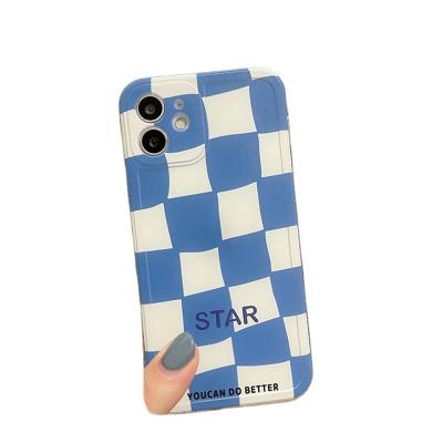 China InsChessboard shockproof lattice12Pro MaxApple12Phone sleeveXS/11Applicable8plusSoft caseiphoneProtective for sale