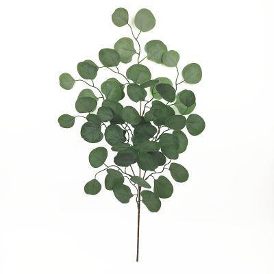 China Environmental Friendly Plant Green Imitation Eucalyptus Leaves Custom Business Wedding Home Decoration Artificial Green Eucalyptus Leaves for sale