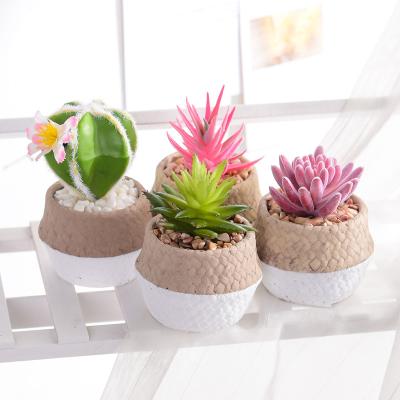 China Mini Succulent Cactus Plants Artificial Succulents Minimalist Cactus Succulents Plants Small Pots Artificial Aloe for sale