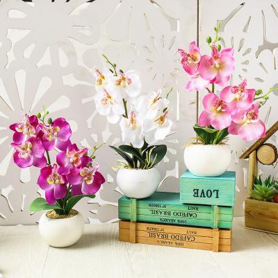 China Eco-Friendly Selling Low Price High Quality Potted Plants Artificial Orchid Flowers For Home Decoration for sale