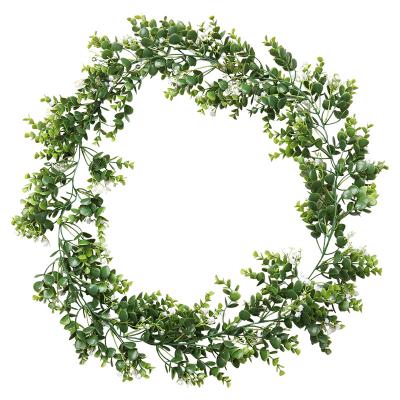 China Eco-friendly artificial simulation eucalyptus star bract flower leaf rattan plastic green decoration eco-friendly rattan for sale