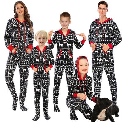 China Hot Selling QUICK DRY Christmas Onesie Amazon Family Christmas QUICK DRY Pajamas Matching Hooded Pajamas for sale