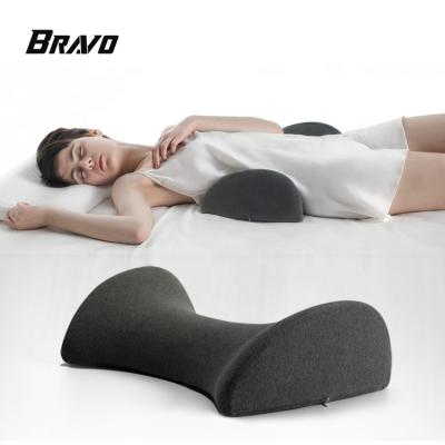 China Breathable Memory Foam Waist Support Pillow Orthopedic Sleep Therapy Lumbar Support Cushion for sale