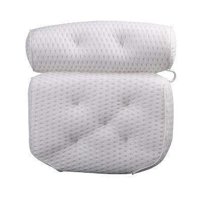 China Wholesale Viable 4D Mesh Non Slip Spa Pillow Luxury 3D Bathtub Pillow for sale