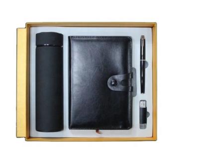 China Business Gift Set Automotive Letter Notepad Set With Pen And Vacuum Cup And USB Flash For Phone for sale