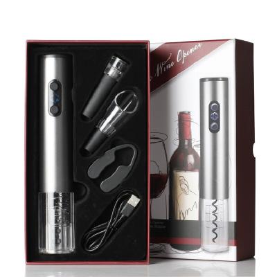 China Ce.rohs Hot Selling Rechargeable Wireless Opener Wine Gift Set With Automatic Foil Corkscrew And Cutter for sale