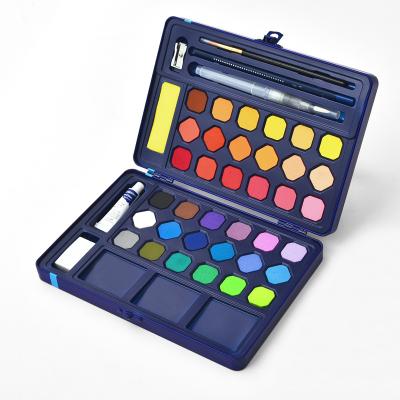 China Wide Color Selection Hot Selling Giorgione G-900-36 Free Sample 36 Colors Watercolor Solid Paint Set With Tin Box Free Gifts for sale