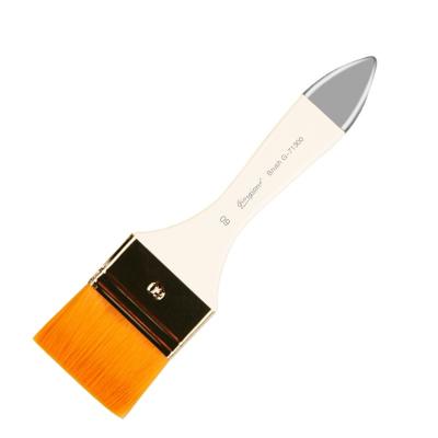 China Professional High Quality Yiwu Giorgione Wall Paint Brushes With Aluminum Ferrule And Wooden Handle for sale