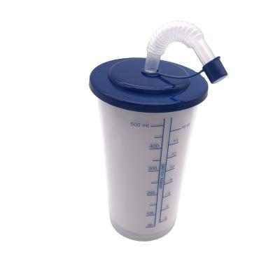 China Viable Customer Printed Plastic Cup Medical Cup With Straw, 16 Ounce for sale