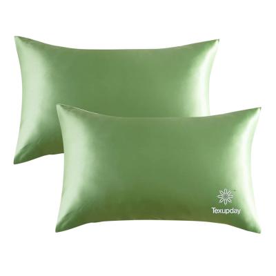 China Anti-static Custom Made Luxury Silk Satin 22mm Mullberry Silk Pillowcase Hotel Pillow Case With Logo for sale