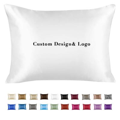 China 20X36 Anti-Static Inches High Quality White Throw Satin Pillowcase Silk Pillow Covers Case For Hidden Zipper Hair for sale