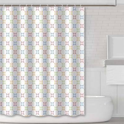 China Bath Sustainable High Quality White Waterproof Shower Curtain With Custom Print for sale