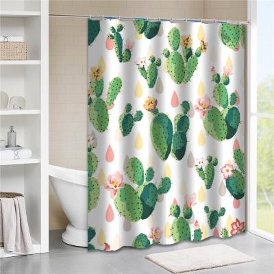 China Sustainable Designer Modern Folding Eco Digital Print Bath Shower Curtain for sale