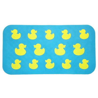 China Sustainable PVC Non Slip Baby Shower Bath Door Mat For Kids Duck Printed Bath Mat for sale