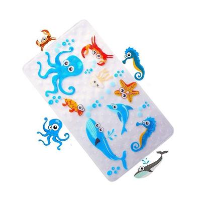 China Sustainable Hot Selling PVC Anti Slip Bath Mat , Baby Shower Bath Mat For Kids for sale