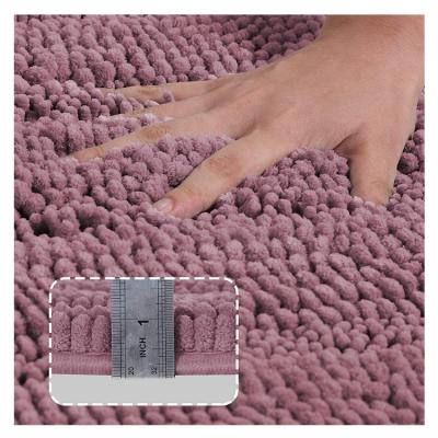 China 50*150cm Anti Slip Hotel Toilet Mat Bathroom Original Luxury Chenille Durable Bathroom Cover Mat for sale