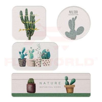 China Viable Wholesale Toothbrush Holder Tray Soap Cactus Bathroom Diatomaceous Earth Absorbent Pad for sale