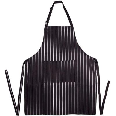 China Eco-friendly/durable/washable cheap black white stripe cotton adjustable polyester cooking kitchen BBQ apron for sale