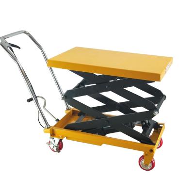 China Hotels Hydraulic Scissor Lift Table Fork Lifter Manual Roll Lifter for sale