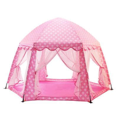 China Automatic Folding Hexagonal Pink Tent Princess Toy Tent Castle Kids Play Aesthetics Children Anti-mosquito Ventilation for sale