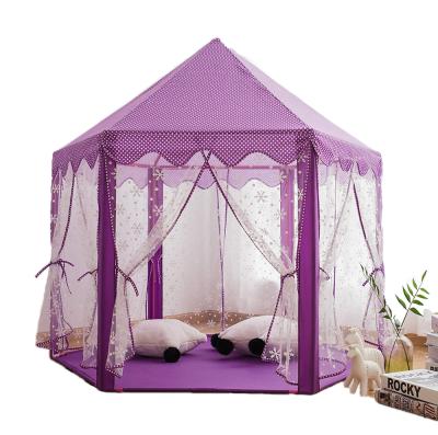 China Soft Toy Aluminum Alloy Frame Snowflake Sailing Hexagon Princess Play Tent Kids Play Tent House for sale