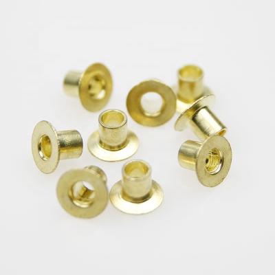 China Eyelet Cavity Tube Rivet Copper Brass Brake Liner 4mm Brass Rivets Countersunk Rivet for sale