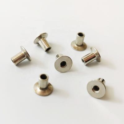 China 4x8mm Iron Brake Lining Rivet Nickel Plated Brake Pad Grip Hollow Countersunk Rivet for sale