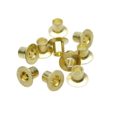 China Wholesale Flat Countersunk Iron Custom 6mm Copper Plating Head Brake Liner Hollow Rivet for sale