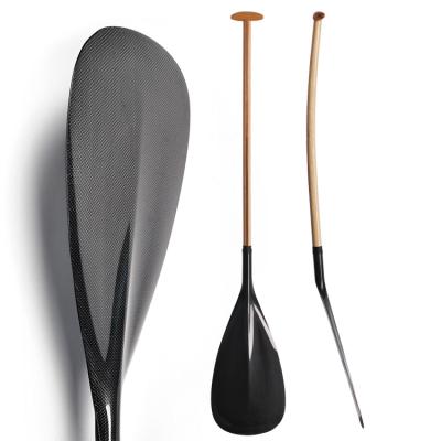 China 2020 New Arrival Carbon Fiber Unisex Colored Lightweight Blade Wooden Bent Shaft Outrigger Canoe OC Paddle for sale