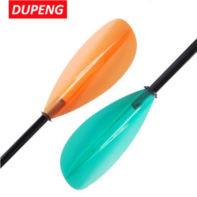 China Warter Sports Wholesale Transparent PC Blade Fiberglass Shaft Kayak Paddle for sale