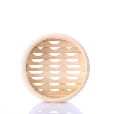 China 2021 Viable Wholesale High Quality Round Natural Dimsum Steamer Basket Bamboo Food Container Mini Bamboo Steamer Basket Bamboo Steame for sale