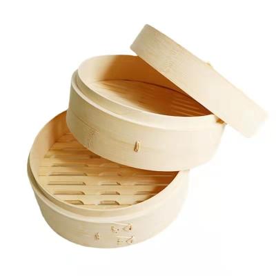 China Restaurant High Quality Handmade Commercial Bamboo Kitchen Steamer Stored Bamboo Steamer Set For Food Cooking Basket for sale