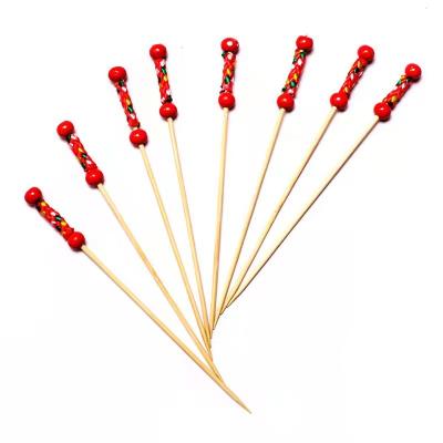 China Direct Selling Popular Natural Pearl Factory Bamboo Food Picks Fruit Bamboo Skewer Part Cake Dessert Salad Sticks Picks for sale