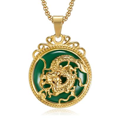 China Vintage Factory Price Supplier Necklace Alloy Dragon Simple Pendant Necklace for sale