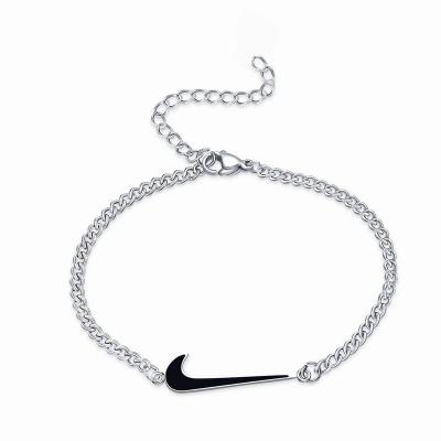 China 2022 Hot Urban Hiphop Street Gold Silver Crinkle Black Anklet Hip Tick Hop Bracelet For Women Men for sale