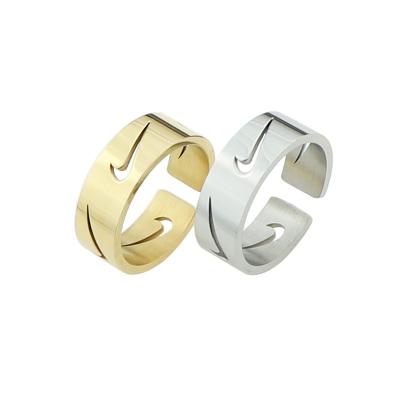 China Vintage 08 Stainless Steel Mens Rings Whisper Tick Ring Silver 18K Gold Plated Urban Hip Hop Street Design Fashion Jewelry New 2022 for sale