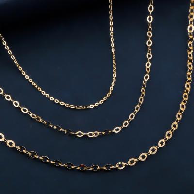 China CLASSIC 1.5mm 2mm 18K 14K Gold Plated Link Chain For Minimalist Stainless Steel O Pendant Chain Necklace Best Selling Chain for sale