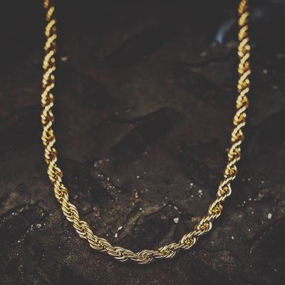 China Tick ​​Twist Gold Silver Rope Necklace Thin Hiphop Glitter Stainless Steel Rope Chain Chain 2mm 3mm 4mm 5mm 7mm 8mm for sale