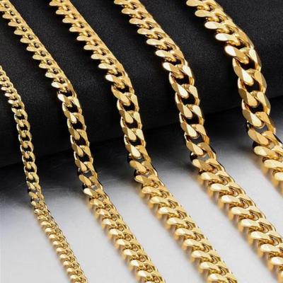 China Vintage 7mm Cuban Link Choker Hip Hop Chunky Cuban Chain Necklace Real Gold PVD Plated Stainless Steel High Quality Hot Selling for sale