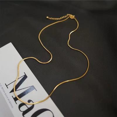 China Vintage 1.2mm Round Stainless Steel Snake Chain 18K Gold PVD Plated Snake Chain Necklace Thick Waist Factory Wholesale Hot Vintage for sale