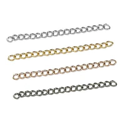 China 20pcs Stainless Steel Extension Tail Chain DIY Connector Extended Jewelry Making Findings Bracelet Anklet Chain Supplements For Necklace for sale