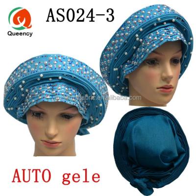 China Queency Popular Nigerian African Gele Headtie Loan To Make Auto Aso Oke Gele for sale