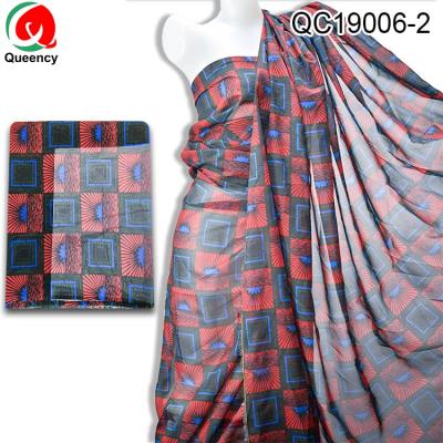 China Queency Ankara Shrink-Resistant Chiffon Fabric Printed Dress Guangzhou for sale