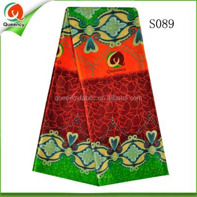 China S089 Queency Multi Colors Floral Printing Stretch Duchess Satin Anti-static Silk Fabric For African Wedding And Party for sale