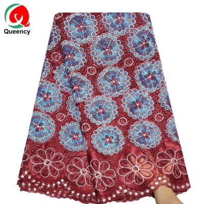 China Queency Viable 3D Beaded Garment French Lace Wholesale Colorful Net French Lace Fabric Embroidery Lace In Stock for sale