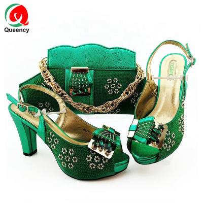 China African waterproof shoes and bags to match fashion women party handbag pearl shoes matching bags set for sale