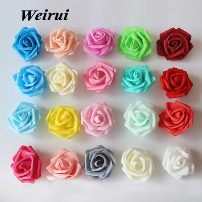 China Handmade Wedding Party Scrapbook 100pcs/pack Festival 6cm PE Foam Rose Flower Head Artificial Rose Bear Home Decoration Party for sale