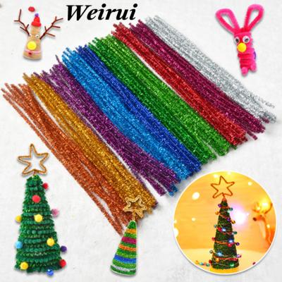 China Colorful Gold Wire Wool Bar Tornado Puzzle Snap Crawler Game Stems Toy Kindergarten Children DIY Handmade Materials Pipe Cleaner for sale