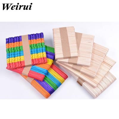 China Mini Toy Colorful Ice Cream Bar Popsicle Stick Log Stick Wood Kindergarten Kindergarten Wooden Puzzle Toys DIY Handmade Materials for sale