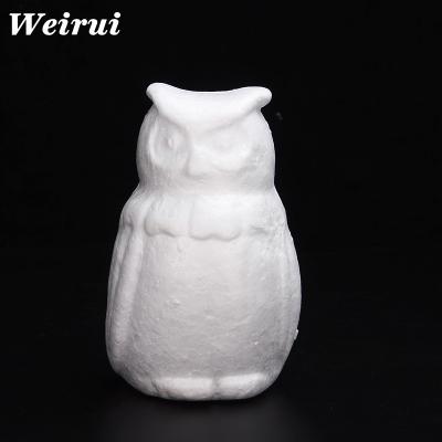 China Festival EPS Animal Shape White Color Styrofoam Owl Ornaments For DIY Painting for sale